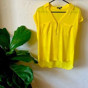 Neon yellow Express popover- never worn!